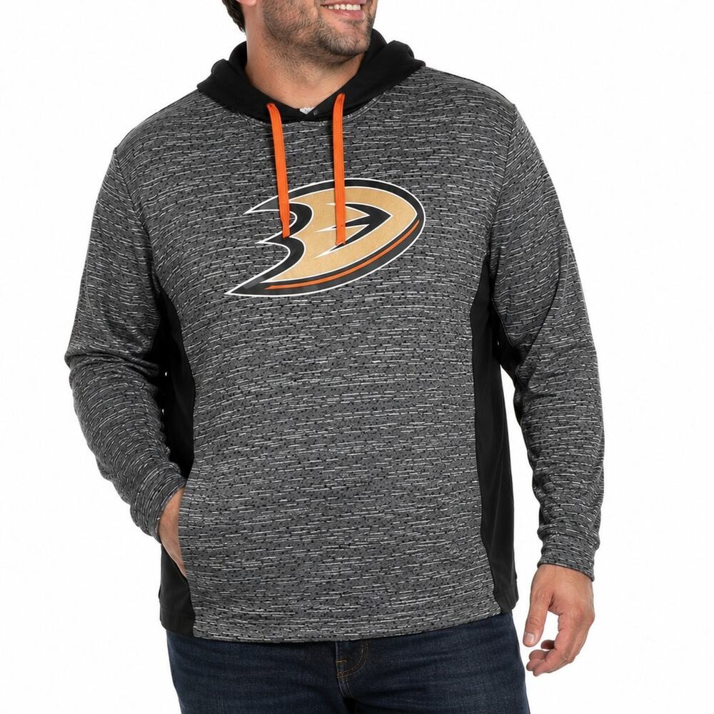 Fanatics Anaheim Ducks NHL Hoodie Men's XL Gray/Black Pullover Sweatshirt